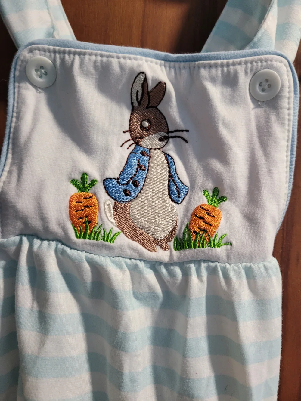 Blue Striped Bunny Romper - Kids Jumpsuit